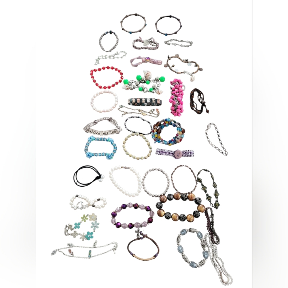 Bundle of 37 Colorful and Funky Bracelets
